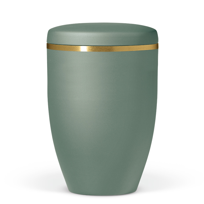 Bio-urne, grøn med guldkant