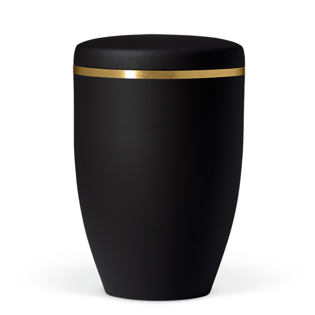 Bio-urne, sort med guldkant